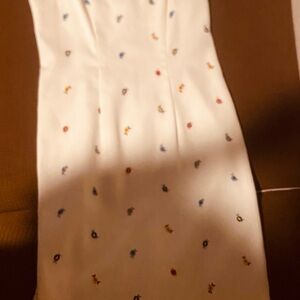 Bloomingdale's Ivory Satin Dress